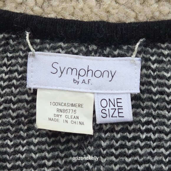 {{{Thick}}} Cashmere Wrap Birdseye Knit Black & White Symphony - Picture 2 of 14